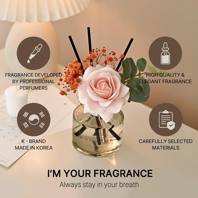 COCODOR Rose Flower Reed Diffuser/White Jasmine/6.7oz/1Pack / Home Fragrance - Image 2