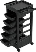 Salon Trolley Cart with Wheels & 5 Drawers, Salon Rolling Stations by Roixeeds