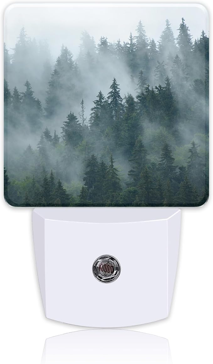 Night Light Plug into Wall Misty Fir Forest Night Light by Uiaoiais