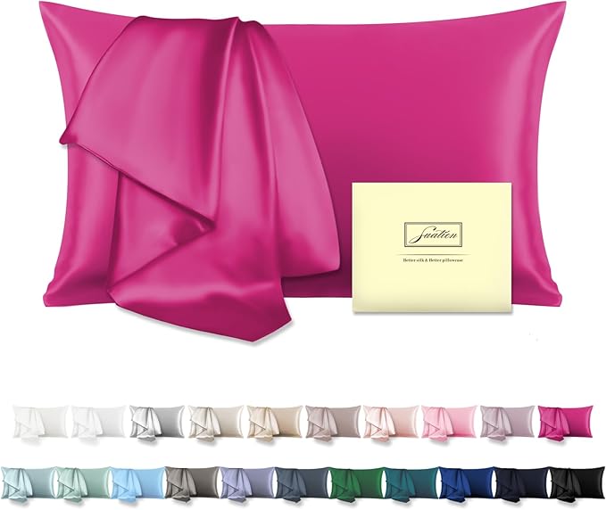 Mulberry Silk Pillowcase for Hair and Skin Standard Size 20"X 26" Pillow Case by Suatien