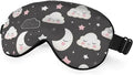 Grey Night Sleep Eye Mask Eye Cover Cute Cartoon Clouds Moons White Pink Silk by Unknown