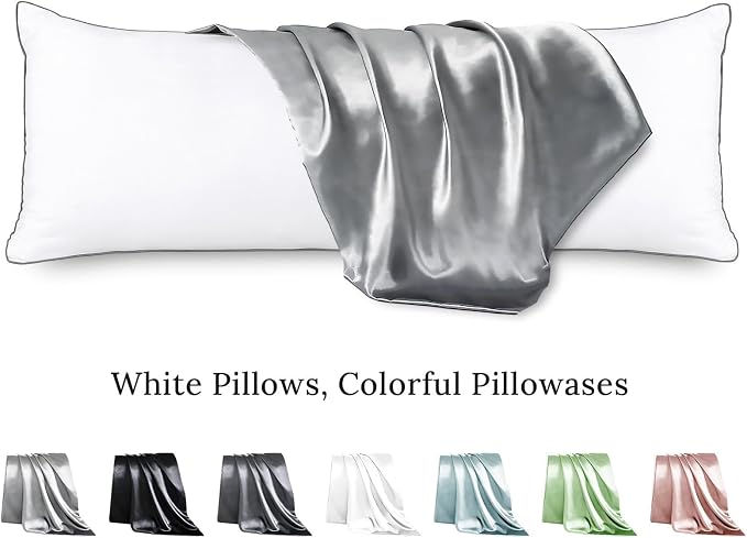 HUXMEYSON Body Pillow with Satin Pillowcase, Body Pillow - Image 2