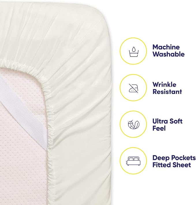 Queen Sheets Ivory - Image 3