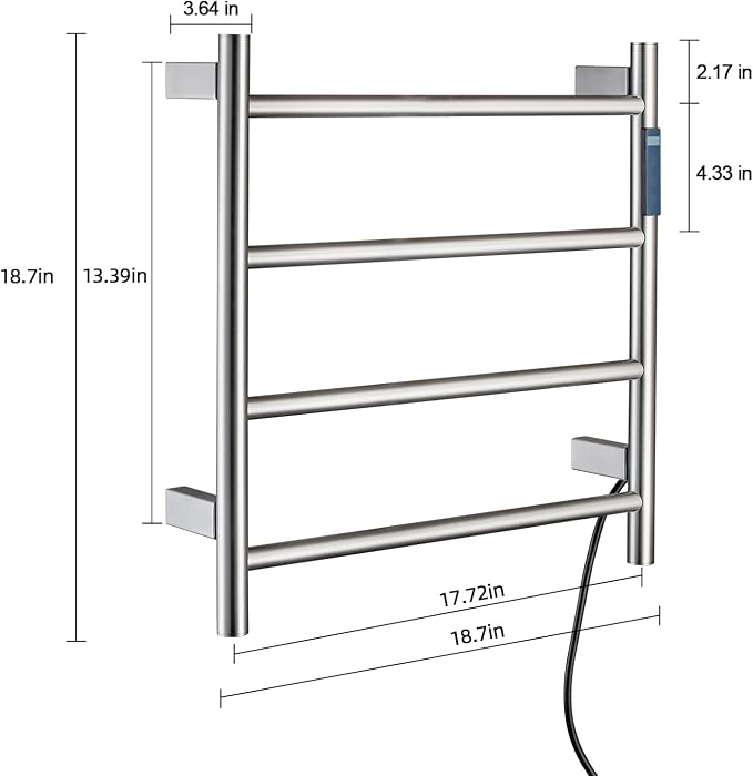 Heated Towel Racks, 4 Bars Towel Warmer Rack - Image 3