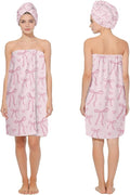 Absorbent Bath Towel Wrap Set for Women, Microfiber Shower Robe Body Towel by HEIFAM