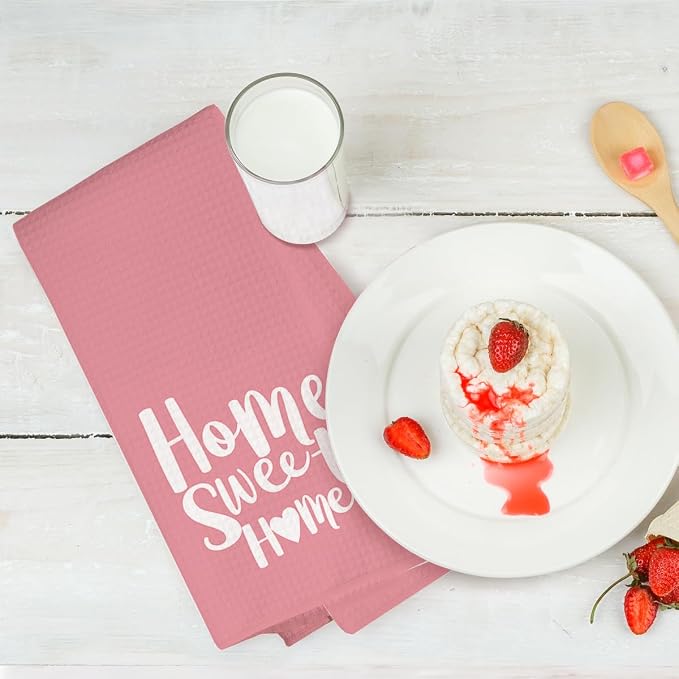 2PCS Pink Heart Love Home Sweet Home Valentine's Kitchen Towels, Valentines Day - Image 6