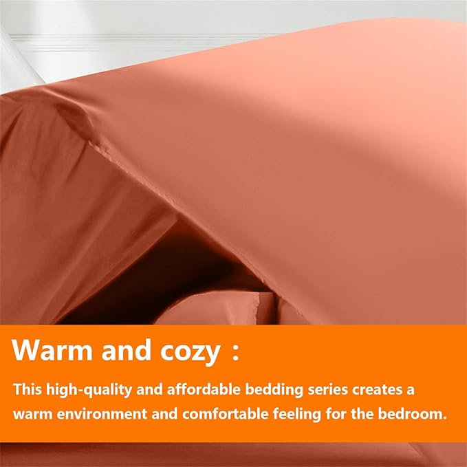TAIMIT Burnt Orange Full Size Comforter Set - Image 2