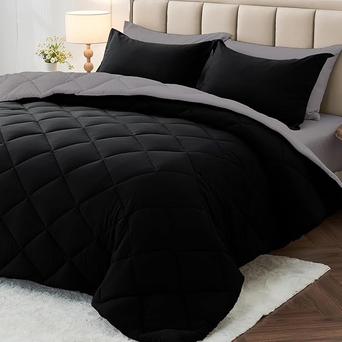 MUXHOMO 7 Pieces King Comforter Set, Reversible Bed in a Bag King Size by MUXHOMO