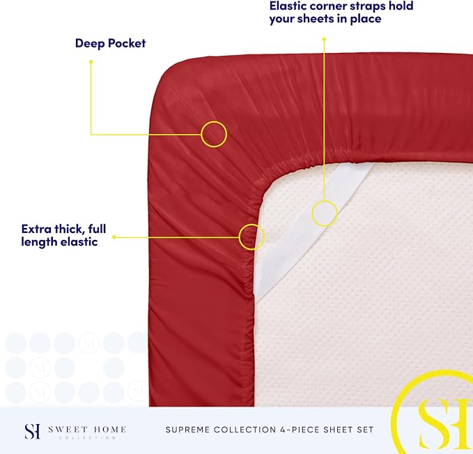 Twin XL Sheets - Breathable Luxury Sheets - 1800 Supreme Collection Extra Soft - Image 5