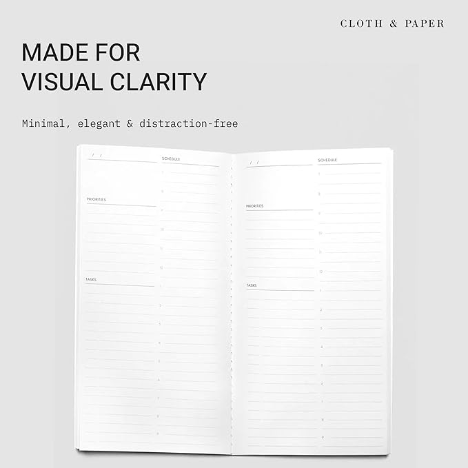 Cloth & Paper Travel Notebook | Undated Daily Planner – Verona | A5 Slim Daily - Image 2