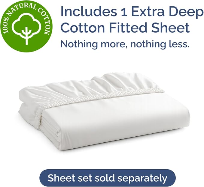 Extra Deep Queen 400 Thread Count Cotton Fitted Sheet - Image 4