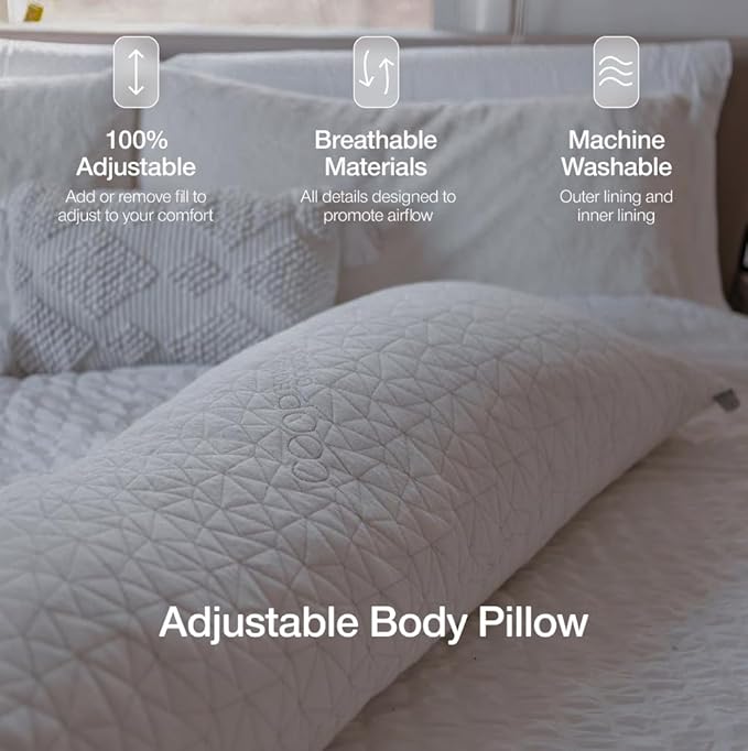 Coop Home Goods Original Adjustable Body Pillow and Ultra-Tech Waterproof - Image 5