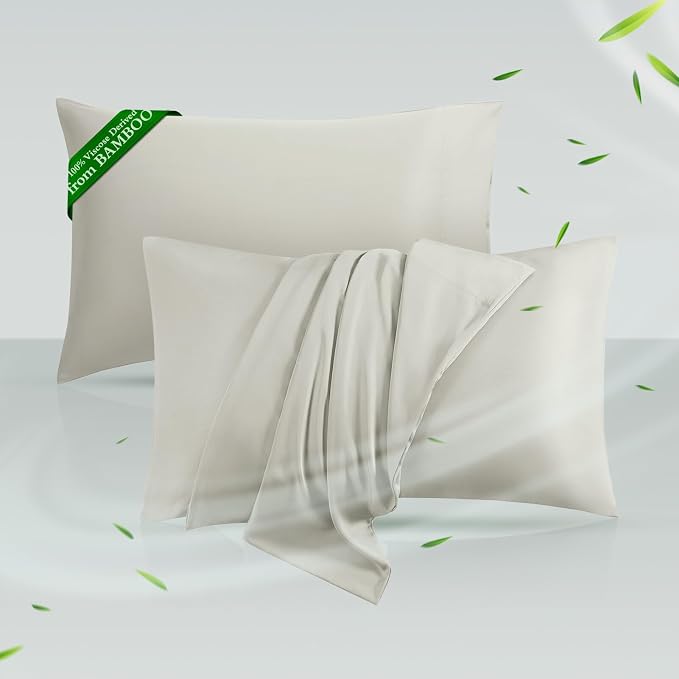 Cooling Pillowcases Standard Size Set of 2, Viscose Derived from Bamboo by HOTSLEEPERSHEETS