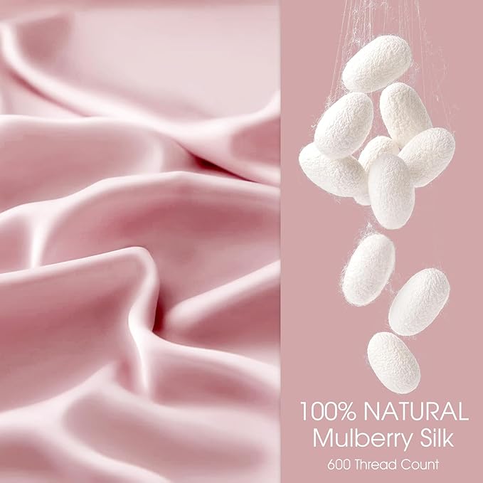 100% Silk Pillow Cases 2 Pack King Size Mulberry Silk Pillowcase - Image 2