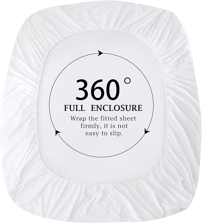 FreshCulture Pure Cotton Fitted Sheets Twin Size, 300 Thread Count Percale - Image 4