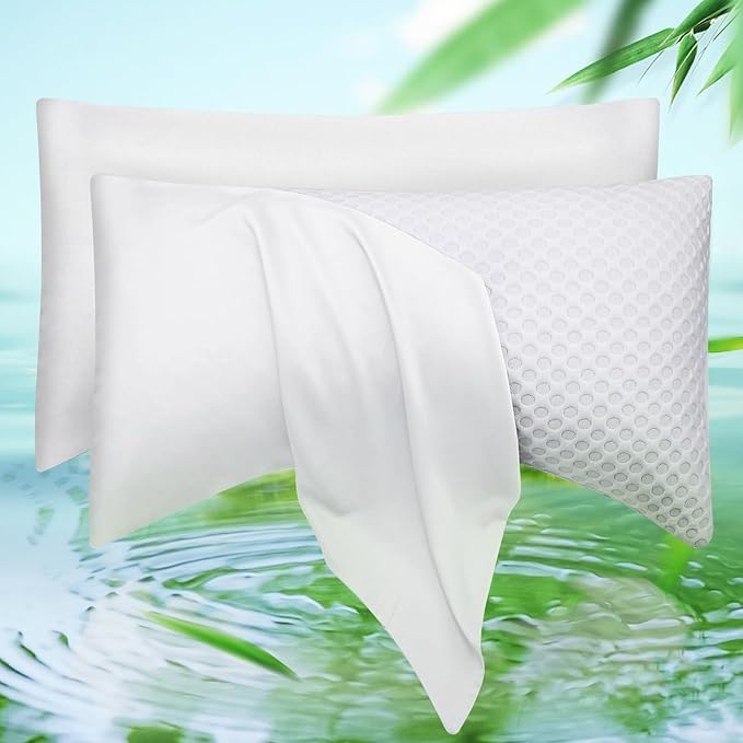 Cooling Side Sleeper Pillow Cases Queen Size Set of 2 by ELIBABA