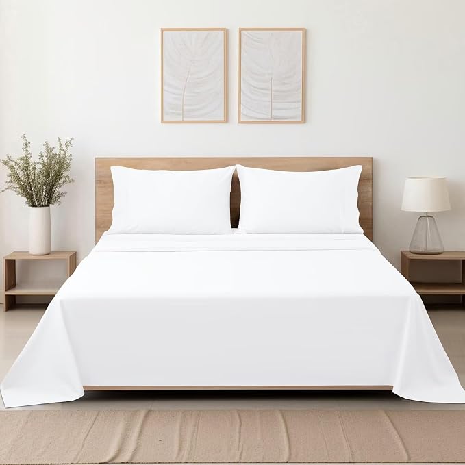 2-Pack Cotton Full Flat Sheet Only, 600 Thread Count 100% Egyptian Cotton Top - Image 8