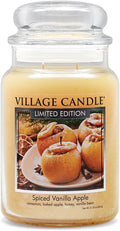 Village Candle Spiced Vanilla Apple, Large Glass Apothecary Jar Scented Candle by VillageCandle