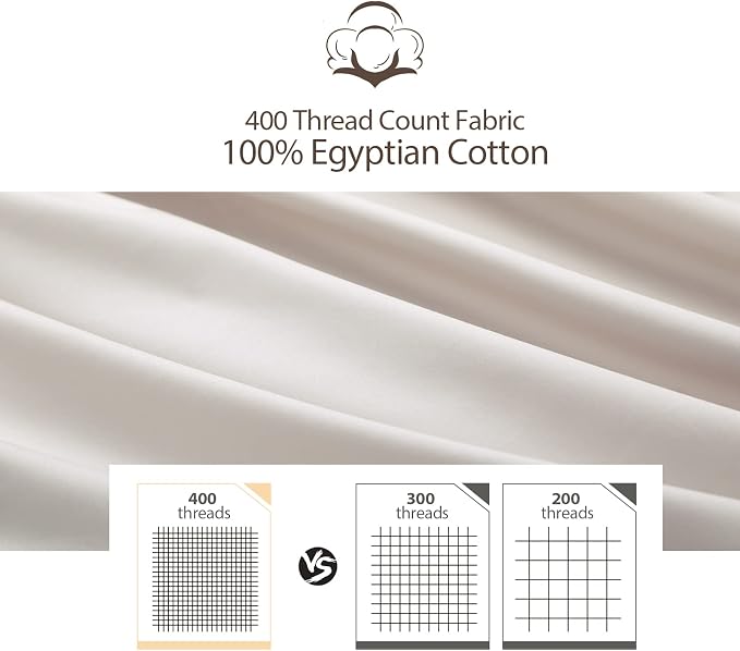 2-Pack 100% Egyptian Cotton Fitted Sheet TwinXL Size, 600 Thread Count Cotton - Image 2