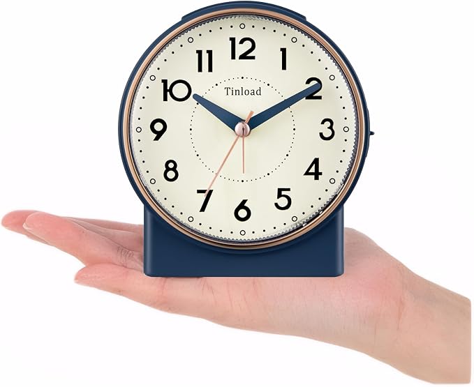 Tinload 4.3" Retro Analog Alarm Clock, Vintage Decor, No Ticking Silent - Image 3