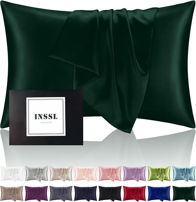 INSSL Silk Pillowcase for Women, Mulberry Silk Pillowcase for Hair an Skin and by INSSL