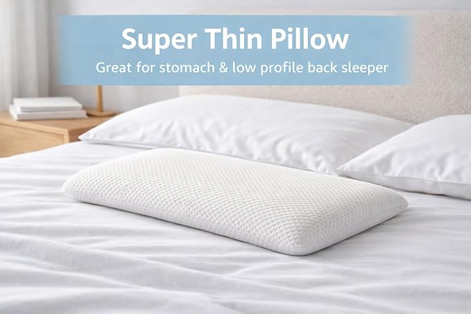 DLIGHT BD Slim 3.2" Stomach Sleeping Memory Foam Pillow-Thin, Soft Yet - Image 7