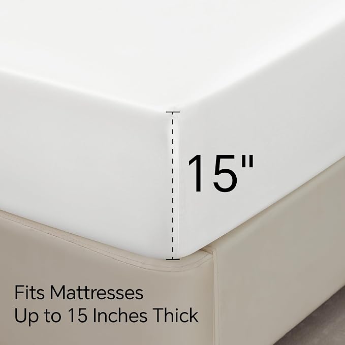 BEDELITE Satin Fitted Sheet and Pillowcase Set, Luxury Soft Similar to Silk - Image 5