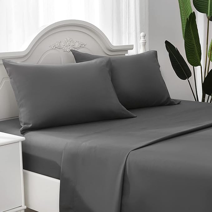 ILAVANDE Grey Sheets Set, Super Soft Microfiber Bed Sheets Set-Wrinkle Free & by ILAVANDEforYourBedHome