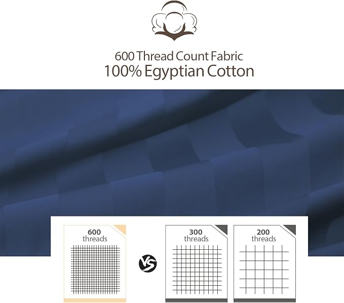 100% Egyptian Cotton Fitted Sheet Twin Size, 600 Thread Count, Single Fitted - Image 8
