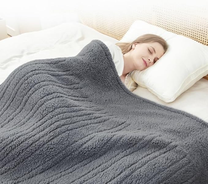 SNUGSUN Heated Queen Blanket Double Sided Sherpa, Soft Heating Electric Blanket by SnugSun
