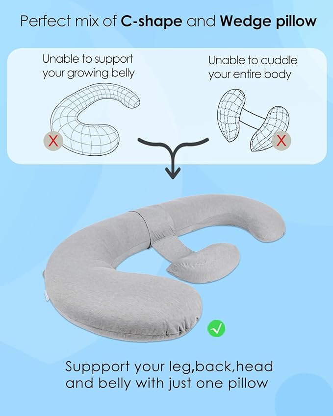 QUEEN ROSE Pregnancy Pillow, E Shaped Body Pillows - Image 6