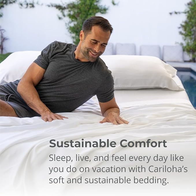 Cariloha Classic 2-Piece Twill Pillowcase Set | Ivory | Standard | Viscose - Image 6