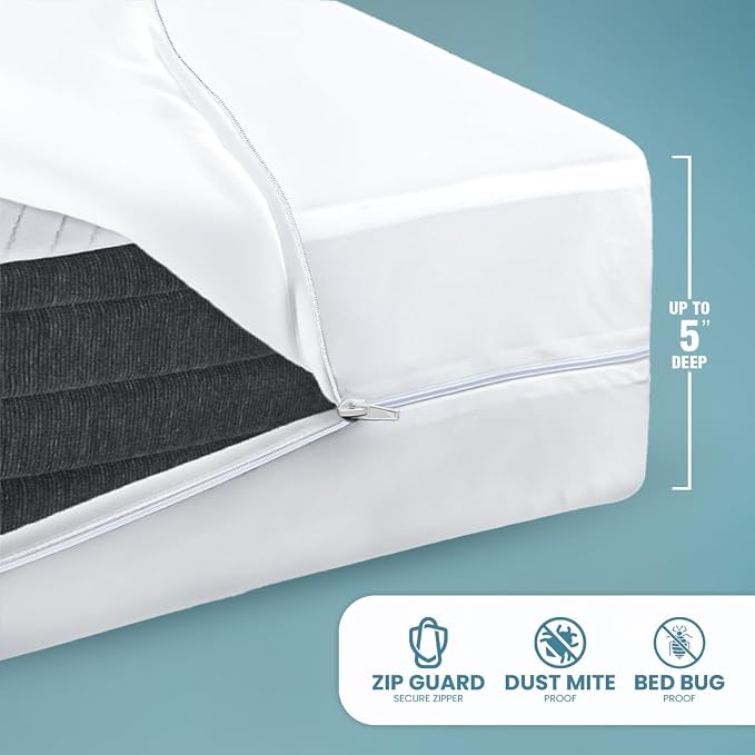 Utopia Bedding Mattress Protector Zippered Sleeper Sofa Queen Size, 100% - Image 9