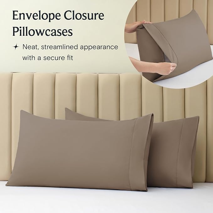 LuxClub 5 PC Split King Sheet Set, Breathable Luxury Bed Sheets, Deep Pockets - Image 8