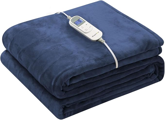 Wapaneus Foot Pocket Heated Blanket Electric Throw by Wapaneus