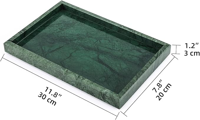 Marble Bathroom Vanity Tray, Natural Luxury Vanity Home Kitchen Bathroom Table - Image 2