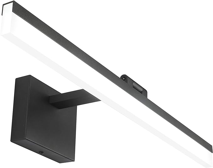 SOLFART 24 inch LED Modern Black Bathroom Vanity Lights Over Mirror Vanity by SOLFART