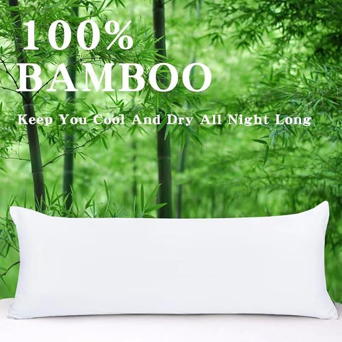 evoLive 100% Rayon Derived from Bamboo Cooling Breathable Body Pillow - Image 2