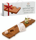 Teak Bathtub Tray for Tub 35” | Bath Tub Tray Wood for Large & Freestanding Tubs by JapandiSpirit