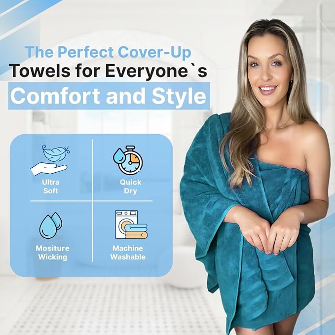 Infinitee Xclusives 100% Cotton Luxury Bath Towels Set of 2 - Image 4