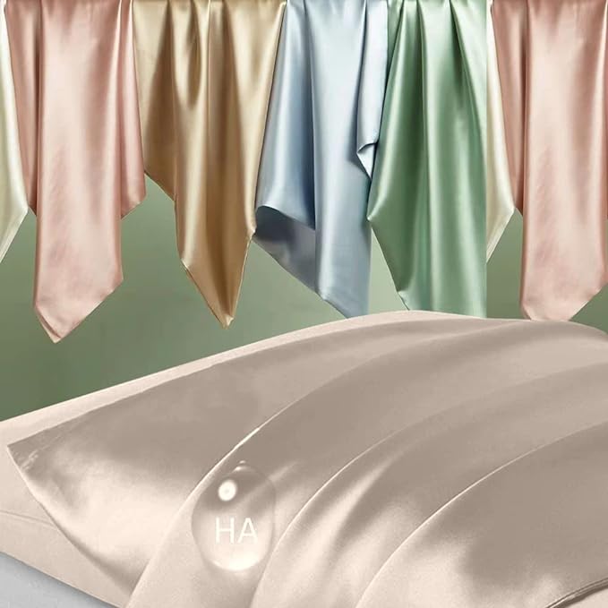 Silk Pillow Cases 2 Pack, Mulberry Silk Pillowcases Standard Set of 2, Anti Acne - Image 2