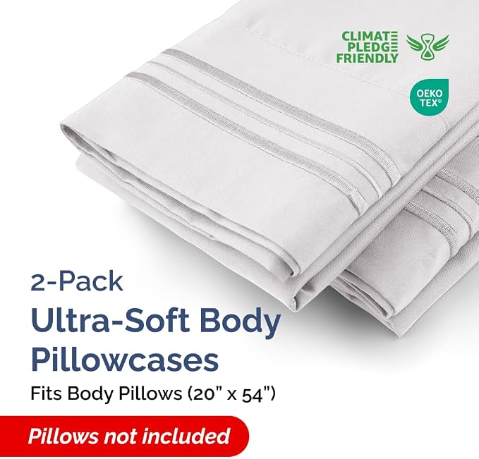 Body Pillowcases Set of 2-20x54 Long Body Pillow Case - Image 2