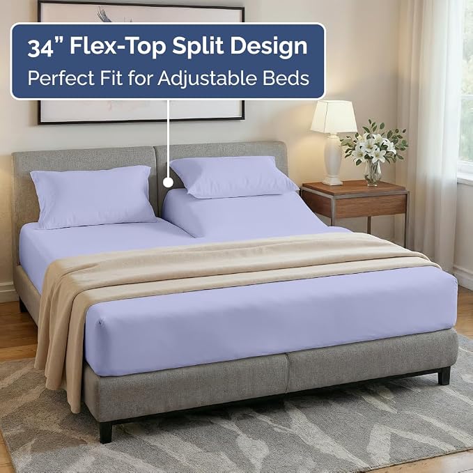 Flex Top Split Head King 4 Piece Sheet Set - Image 3