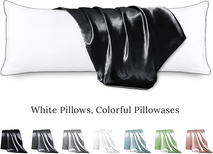 HUXMEYSON Body Pillow with Satin Pillowcase, Body Pillow - Image 2