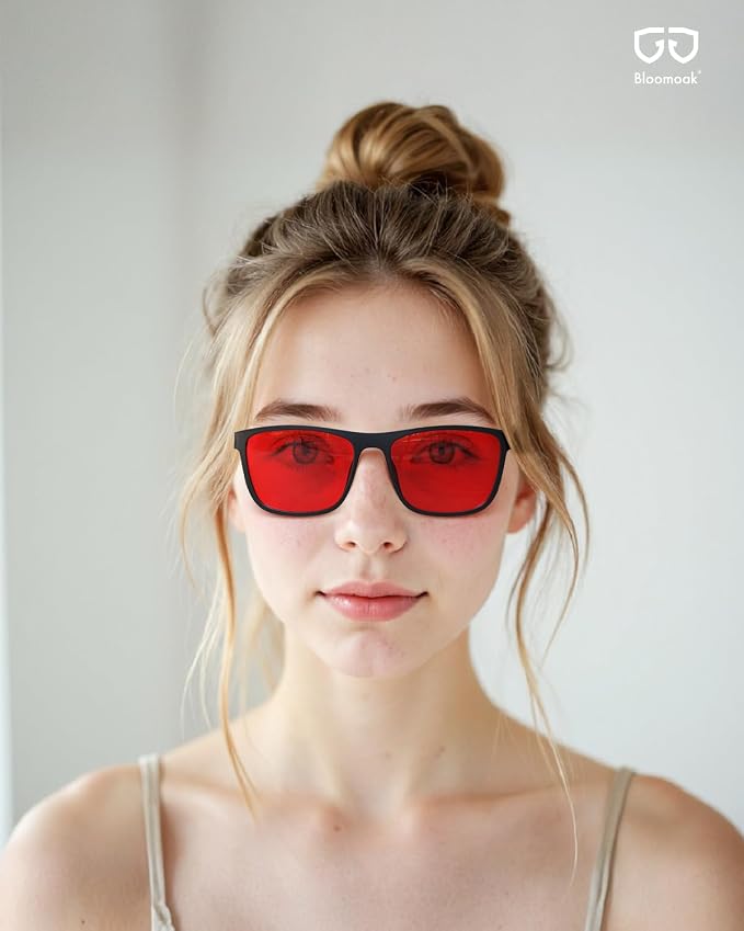 Bloomoak 100% Red Lens Blue Green Light Blocking Glasses- Dual AR Coatings - Image 6