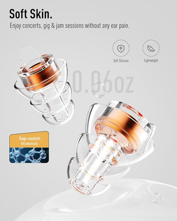 Hearprotek Concert Ear Plugs, 2Pairs Reusable high Fidelity Musician Ear Plugs - Image 4