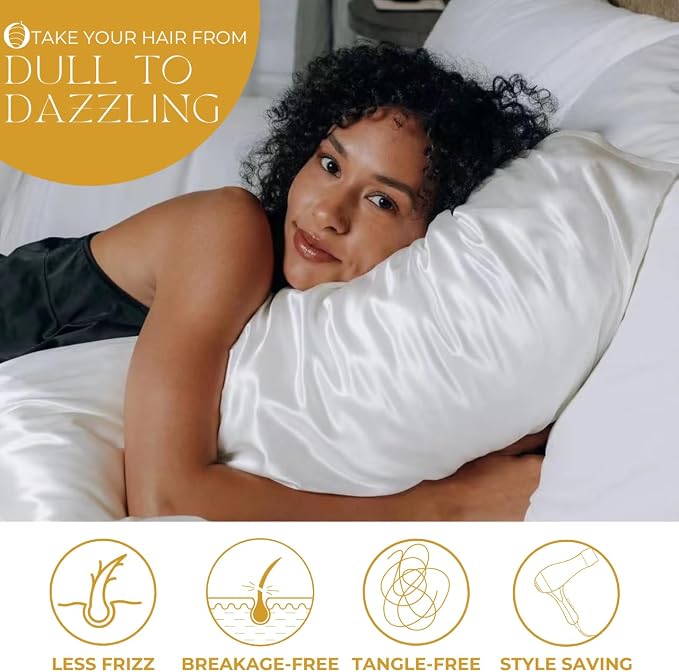 PROMEED White Silk Pillowcase 2 Pack - Image 3