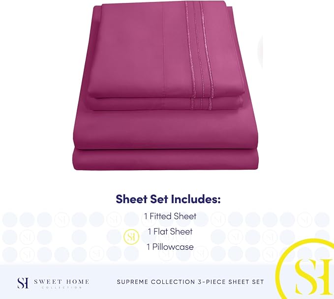 Twin Sheets - Breathable Luxury Sheets - 1800 Supreme Collection Extra Soft - Image 4