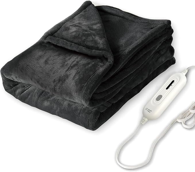 Tefici Electric Heated Blanket Throw, Super Cozy Soft 2-Layer Flannel 50" x 60" by StayWarmStayHappy