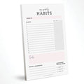 CARDAMONOLY Habit Tracker Notepad in Black and Light Pink- 50 Page Tear Off by CARDAMONOLY